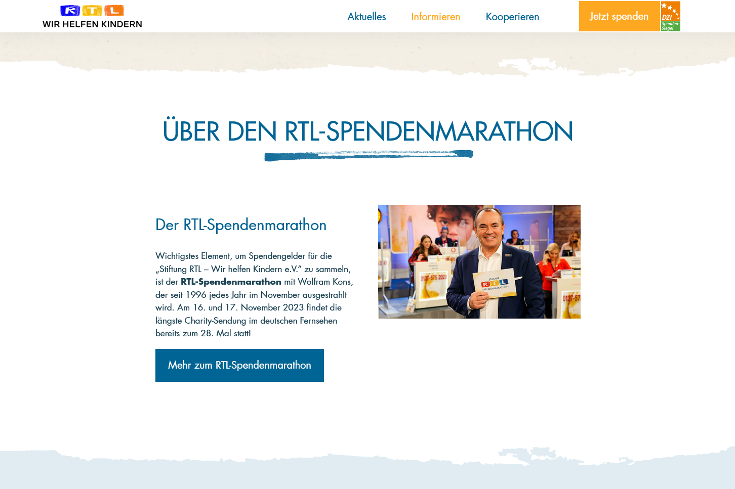 Screenshot RTL Spendenmarathon